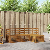 vidaXL Soffgrupper 4 pcs Naturfärg Massivt Akaciaträ