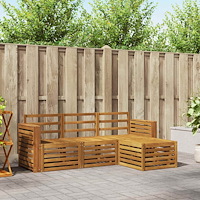 vidaXL Soffgrupper 4 pcs Naturfärg Massivt Akaciaträ