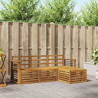 vidaXL Soffgrupper 4 pcs Naturfärg Massivt Akaciaträ