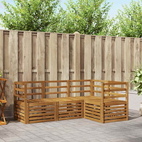 vidaXL Soffgrupper 4 pcs Naturfärg Massivt Akaciaträ