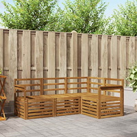 vidaXL Soffgrupper 4 pcs Naturfärg Massivt Akaciaträ