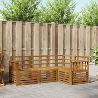 vidaXL Soffgrupper 4 pcs Naturfärg Massivt Akaciaträ