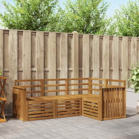 vidaXL Soffgrupper 4 pcs Naturfärg Massivt Akaciaträ