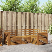 vidaXL Soffgrupper 4 pcs Naturfärg Massivt Akaciaträ