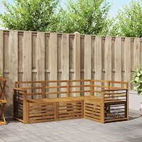 vidaXL Soffgrupper 4 pcs Naturfärg Massivt Akaciaträ