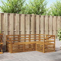 vidaXL Soffgrupper 4 pcs Naturfärg Massivt Akaciaträ