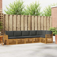 vidaXL Soffgrupper 6 pcs Naturlig och Antracit Massivt Akaciaträ