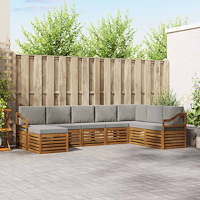 vidaXL Soffgrupper 8 pcs Naturlig och Ljus Grå Massivt Akaciaträ