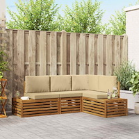 vidaXL Soffgrupper med kudde 4 Stycke Naturlig och Beige