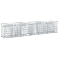 vidaXL Gabion upphöjd säng 2 pcs Silver 300 x 50 x 60 cm