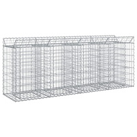 vidaXL Gabion upphöjd säng 2 pcs Silver 200 x 50 x 80 cm