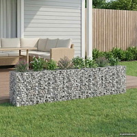 vidaXL Gabion upphöjd säng 2 pcs Silver 330 x 50 x 80 cm