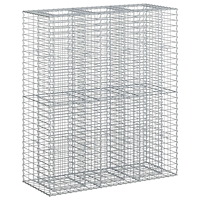 vidaXL Gabion upphöjd säng 2 pcs Silver 130 x 50 x 150 cm