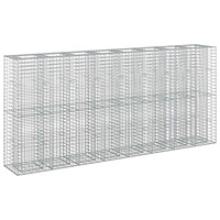 vidaXL Gabion upphöjd säng 4 pcs Silver 330 x 50 x 150 cm