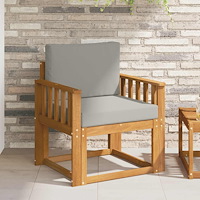 vidaXL Utomhussoffset Massivt akaciaträ och polyester Naturlig