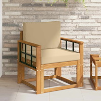 vidaXL Utomhussoffset Massivt akaciaträ och polyester