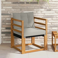 vidaXL Utomhussoffset Massivt Akaciaträ och Textilene