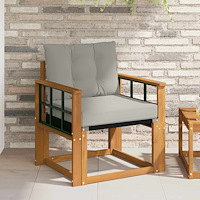 vidaXL Utomhussoffset Massivt Akaciaträ och Textilene