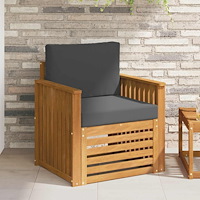 vidaXL Utomhussoffset med kudde Naturfärg 71 x 63 x 73 cm