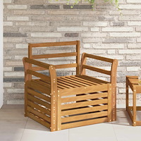 vidaXL Utomhussoffset Naturfärg 75,5 x 63 x 73 cm Massivt Akaciaträ