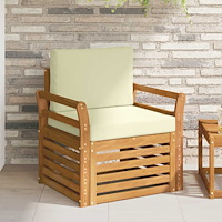 vidaXL Utomhussoffset med kudde Naturfärg 75,5 x 63 x 73 cm