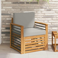 vidaXL Utomhussoffset med kudde Naturfärg 71 x 63 x 73 cm