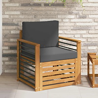 vidaXL Utomhussoffset med kudde Naturfärg 71 x 63 x 73 cm