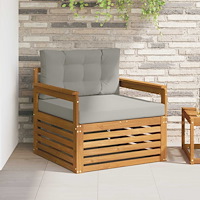 vidaXL Utomhussoffset Massivt akaciaträ och polyester Naturfärg