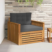 vidaXL Utomhussoffset Massivt akaciaträ och polyester Naturfärg