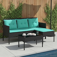 vidaXL Trädgårdsoffset med kudde 2 pcs konstrotting