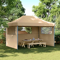 vidaXL Partytält Beige 279 x 410 x 315 cm Oxford Tyg