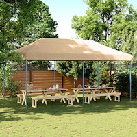 vidaXL Partytält Beige 292 x 580 x 315 cm Oxford Tyg