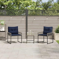 vidaXL Utemöbelset med kudde stål