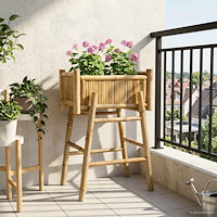 vidaXL Trädgårdsplanta med hållare Naturfärg 50 x 38 x 74 cm Bambus