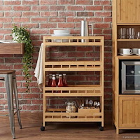 vidaXL Köksvagn med hjul Naturfärg 60 x 18 x 97 cm Bambus