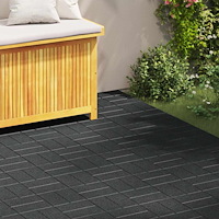 vidaXL Stepping Stone 6 pcs Svart 40,5 x 40,5 x 2 cm Gummi