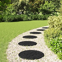 vidaXL Stepping Stone 6 pcs Svart Ø 44 x 2 cm Gummi