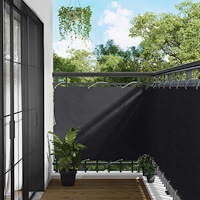 vidaXL Balkong Skärm Svart 110 x 500 cm Oxford Tyg