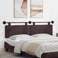 vidaXL Hängande Huvudgavel Väggmonterad Mörkbrun 170 x 55 x 5 cm tyg