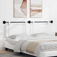 vidaXL Hängande Huvudgavel Väggmonterad Vit 170 x 55 x 5 cm tyg