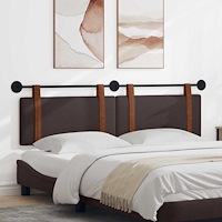 vidaXL Hängande Huvudgavel Enfärgad Mörkbrun 170 x 55 x 5 cm Antik PU