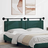 vidaXL Hängande Huvudgavel Väggmonterad Mörkgrön 190 x 55 x 5 cm tyg