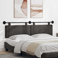 vidaXL Hängande Huvudgavel Väggmonterad Svart 190 x 55 x 5 cm Antik PU