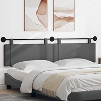 vidaXL Hängande Huvudgavel Väggmonterad Mörkgrå 210 x 55 x 5 cm tyg