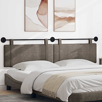 vidaXL Hängande Huvudgavel Väggmonterad Grå 210 x 55 x 5 cm Antik PU