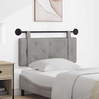 vidaXL Hängande Huvudgavel Väggmonterad Ljusgrå 110 x 55 x 5 cm Sammet