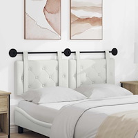 vidaXL Hängande Huvudgavel Väggmonterad Vit 130 x 55 x 5 cm Konstläder