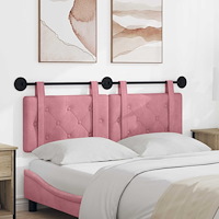 vidaXL Hängande Huvudgavel Väggmonterad Rosa 150 x 55 x 5 cm Sammet