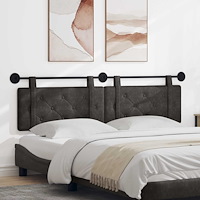 vidaXL Hängande Huvudgavel Väggmonterad Svart 190 x 55 x 5 cm Antik PU