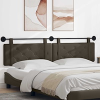 vidaXL Hängande Huvudgavel Väggmonterad Grå 210 x 55 x 5 cm Konstläder